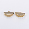 Brass Ribbon Crimp Ends, Half Round, Light Gold, 11.5x20mm, Hole: 1.5x3mm