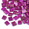 2-Hole Drawbench Glass Seed Beads, Opaque Spray Painted, Square, Magenta, 5x4.5~5x2~2.5mm, Hole: 0.5~0.8mm