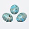 Regalite/Imperial Jasper/Sea Sediment Jasper Cabochons, Dyed & Heated, with Gold Line, Oval Impression Jasper, 30x22x6mm