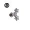 G23 Titanium with Clear Cubic Zirconia Internally Threaded Labrets, Moon, Stainless Steel Color, 8mm, Pin: 1.2mm