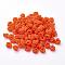 Polyester Weave Beads, Round, Coral, 6x5mm, Hole: 4mm, about 200pcs/bag