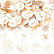 80Pcs 4 Styles Shell Buttons, 2-Hole, Flat Round, Ghost White, 13~20x2mm, Hole: 1.6~2mm, 20pcs/style