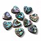 Abalone Shell/Paua Shell Beads, Heart, Colorful, 14x14x4mm, Hole: 1.2mm