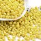 Baking Paint Glass Seed Beads, Bicone, Yellow, 4.5x3.5mm, Hole: 1.4mm, about 5625pcs/pound