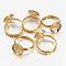 Brass Ring Components, Sieve Ring Bases, Adjustable, Golden, 17mm, Tray: 12mm