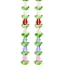 Transparent Glass Bead Strands, Flower, Mixed Color, 10x8x4mm, Hole: 0.8mm, about 27pcs/strand, 16.5''(42cm)