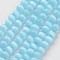 Cat Eye Beads, Round, Sky Blue, 8mm, Hole: 1mm, about 49pcs/strand, 15.5 inch