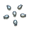 Transparent Glass Beads, Fish, Dark Gray, 10x14mm, Hole: 1.2mm