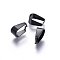 304 Stainless Steel Snap on Bails, Black, 7x6x3mm, Inner: 6x3mm