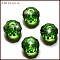 K9 Glass, Imitation Austrian Crystal Beads, Grade AAA, Faceted, Rondelle, Green, 6x4mm, Hole: 0.7~0.9mm