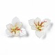 プラスチックビーズ  花  乳白色  18x19x6mm  穴：0.8mm&nbsp;KY-N015-035-4
