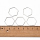 真鍮製フレームコネクター  六角  プラチナ  20x22.5x1mm  約1000個/袋&nbsp;KK-S327-03P-3