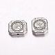 CCBプラスチックビーズ  長方形  アンティークシルバー  15x18x4mm  穴：1.5mm&nbsp;CCB-F006-46AS-2