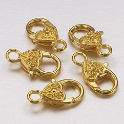 チベット風ハートカニカン  カドミウムフリー＆鉛フリー  ゴールドカラー  26.5x14x6mm  穴：4mm