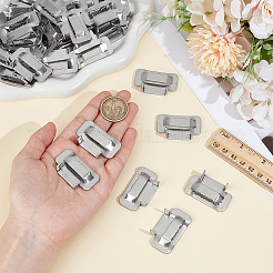 304ステンレススチールバックル  歯バックル  長方形  ステンレス鋼色  42x25x12mm  穴：25x4mm&nbsp;FIND-WH0817-052P