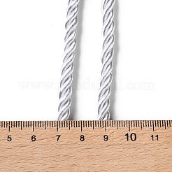 ナイロンねじり丸紐  バッグのストラップ作りに  銀  5~5.5mm  約10.94ヤード（10m）/ロール&nbsp;NWIR-S001-01M
