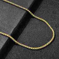 3mm 201ステンレススチールベネチアンチェーンネックレス  長持ちメッキ  ラックめっき  ゴールドカラー  27.60インチ（70.1cm）&nbsp;NJEW-C097-02G