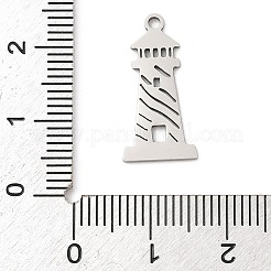 ステンレスペンダント201個  タワーチャーム  レーザー切断  ステンレス鋼色  20x10x1mm  穴：1.5mm&nbsp;STAS-Q341-03P