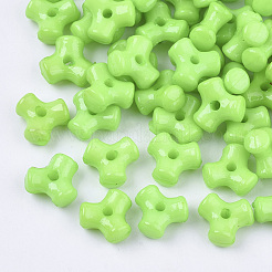 不透明なアクリルビーズ  三角形  ミックスカラー  9.5x10.5x5mm  穴：1.8mm  約2100個/500g&nbsp;MACR-Q238-01