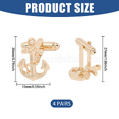 合金製カフスボタン4組  アンカー  ライトゴールド  27mm&nbsp;FIND-CA0011-40KCG