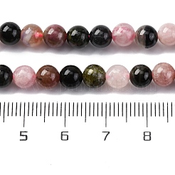 天然のマルチカラートルマリンビーズ連売り  丸いビーズ  6mm  約67個/連  15.35インチ（39cm）&nbsp;G-L608-B01-01