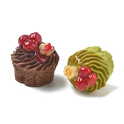 オペーク樹脂カボション  模造食品  ケーキ  ミックスカラー  22~23x20.5~22x20.5~21mm&nbsp;CRES-A063-02