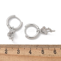 真鍮クリアキュービックジルコニアフープピアス  クラゲ  プラチナ  25.5x9.5x14mm&nbsp;EJEW-Q014-04P