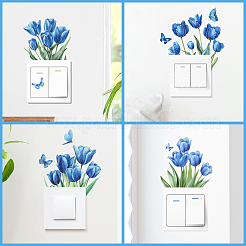 8袋4スタイルの花柄PVC寝室ホームデコレーションスイッチステッカー  ミックスカラー  139~150x145~146x0.2mm  2bags /セット&nbsp;DIY-GF0011-65C