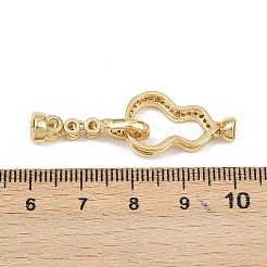 真鍮製マイクロペーブクリアキュービックジルコニアの留め金  ヒョウタン  18KGP本金メッキ  41.5mm&nbsp;KK-U059-58G