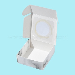 1pc 長方形樹脂オープンバックベゼル  紙製キャンディーボックス17個付き  ホワイト  60x51~52x8mm&nbsp;DIY-CJ0002-31