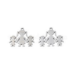 変色しない201ステンレススチールペンダント  女の子  ステンレス鋼色  16x19x1mm  穴：1.5mm&nbsp;STAS-N091-149P