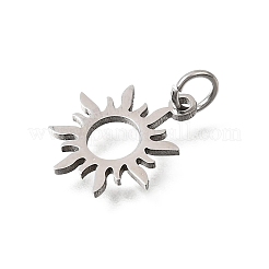 304ステンレスペンダント  太陽のチャーム  ステンレス鋼色  15.5x13x1mm  穴：3.5mm&nbsp;SA-CBA4CE0-20P