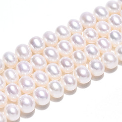 天然養殖淡水パールビーズ連売り  ラウンド  乳白色  6~7mm  穴：0.6mm  約61~64個/連  14.17~15.35''（36~39センチメートル）&nbsp;PEAR-N016-06C