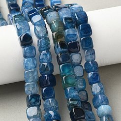 天然石ドラゴンアゲート瑪瑙ビーズ連売り  染め＆加熱  キューブ  藤紫色  9~10x9~10x9~10mm  穴：1mm  約40個/連  14.37''（36.5センチメートル）&nbsp;G-G177-E02-05