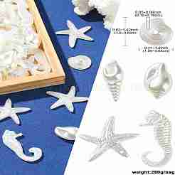 250g 海洋テーマ ABS プラスチック模造真珠ビーズ  混合図形  乳白色  16~36x10.5~30.5x4~10.5mm  穴：1.2~1.6mm  約260個/セット&nbsp;OACR-CJ0002-35