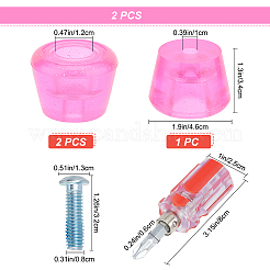 ローラースケートのつま先が止まる  puプラスチック複列ローラースケートブレーキジャムプラグ  ネジドライバー付き  ショッキングピンク  46x34mm  内径：9mm＆20mm&nbsp;AJEW-GF0004-34B