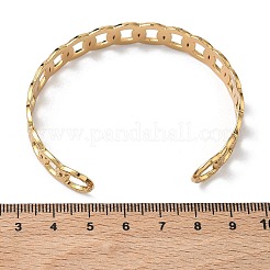 304ステンレススチール製カフバングル  女性用リングリンクチェーンバングル  イオンプレーティング（ip）  長持ちメッキ  ゴールドカラー  内径：1.93x2.44インチ（4.9x6.2cm）&nbsp;BJEW-A160-02G