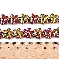 電気メッキガラスビーズセット  花  カメリア  12x12.5x7mm  穴：1mm  約54~55個/連  24.57~24.96インチ（62.4~63.4cm）&nbsp;EGLA-T028-02K