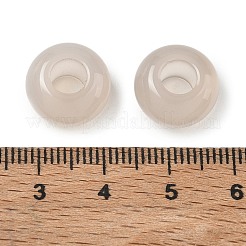 天然なホワイトアゲートヨーロッパビーズ  大きな穴ビーズロンデル  13~14x8mm  穴：5~5.5mm&nbsp;GG-CBA19D0-02