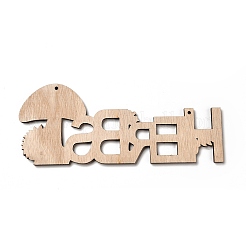 片面プリントウッドビッグペンダント  秋のチャーム  ハーブ  言葉  88x214x5.5mm  穴：4mm&nbsp;WOOD-I010-12A