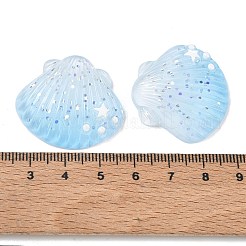 不透明樹脂＆パイレットカボション  シェル形状  空色  29x32x7.5mm&nbsp;X-RE-CBA6E1B-01A