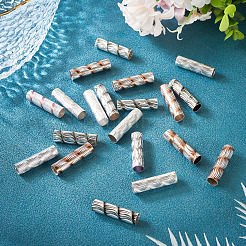 30個3色ラックメッキアルミビーズ  長持ちメッキ  コラム  29x8mm  10個/カラー&nbsp;ALUM-TA0001-04