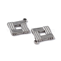 変色しない304ステンレススチールペンダント  ひし形チャーム  ステンレス鋼色  17x15.5x1.7mm  穴：1.2mm&nbsp;STAS-I673-03P