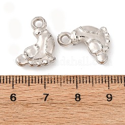 CCBプラスチックペンダント  足  プラチナ  16.5x13x4mm  穴：2.3mm&nbsp;CCB-I006-06P