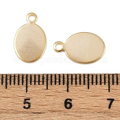 真鍮チャーム  カドミウムフリー＆鉛フリー  楕円形のチャーム  24KGP本金メッキ  12.5x8x0.7mm  穴：1.4mm&nbsp;KK-P310-16G