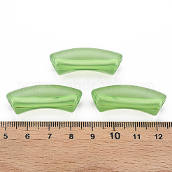 透明なアクリルビーズ  カーブチューブ  黄緑  36x13.5x11.5mm  穴：4mm  約148個/500g&nbsp;MACR-S372-001C-008