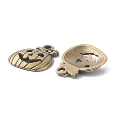 合金ペンダント  かぼちゃのジャックオーランタンチャーム  アンティークブロンズ  18x15.5x3mm  穴：2mm&nbsp;FIND-WH0147-93AB