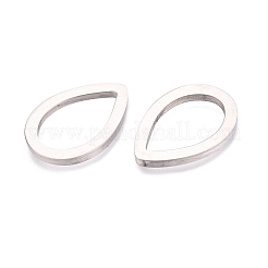 304ステンレススチールリンクリング  ティアドロップ  ステンレス鋼色  20x14x2mm&nbsp;STAS-TAC0004-005
