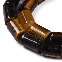 天然石タイガーアイビーズ連売り  コラム  12x8mm  穴：1.2mm  約33個/連  15.63''（39.7センチメートル）&nbsp;G-Q159-A02-01