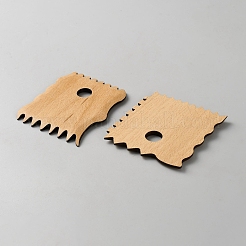ブナのスクレーパー  クレイモデリングツール  長方形  88~135x40~80x4~5.5mm  穴：14.5mm  7個/セット&nbsp;TOOL-WH0165-03A
